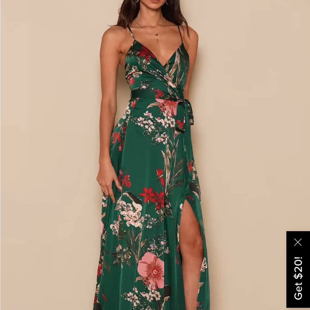 Floral Green Maxi Dress